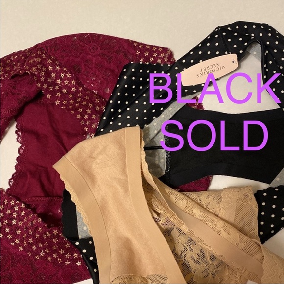 NWT Set Victoria's Secret Panty Sheer Lace HipHugger Beige Burgundy Maroon - Picture 9 of 9